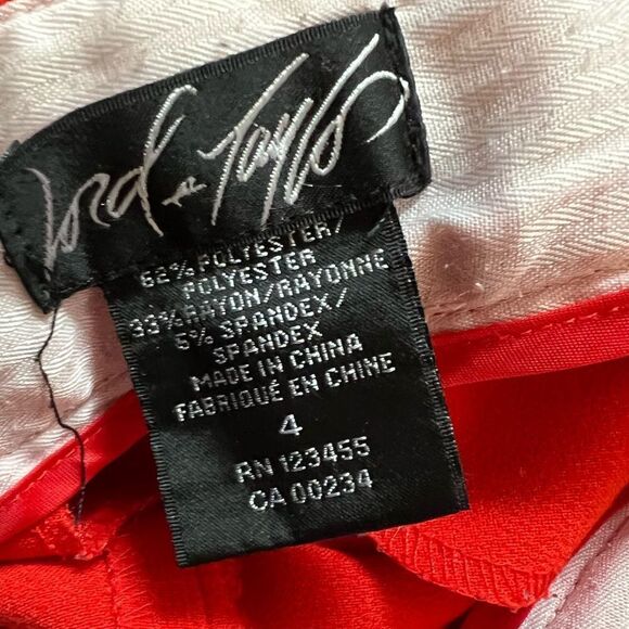 LORD & TAYLOR Orange Straight Leg Ankle Length Side Zip Dress Pant 4 - Picture 9 of 9